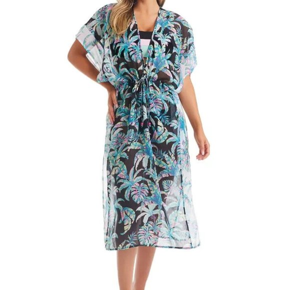 Jessica Simpson Tropical Palm Beach Swimsuit Coverup NWT - Picture 1 of 7
